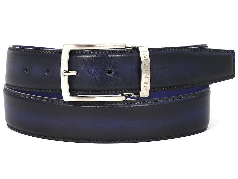 PAUL PARKMAN Men's Leather Belt Dual Tone Navy & Blue (ID#B01-NVY-BLU) - Semper Fi Leather