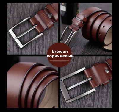 COWATHER men belt cow genuine leather designer belts for men high quality fashion vintage male strap for jaens cow skin XF002 - Semper Fi Leather