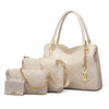 4pcs Women's Leather Handbags Top Handle Shoulder Bag + Tote Bag + Crossbody Bag + Wallet - Semper Fi Leather