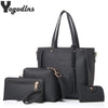 Women Bag Set Top-Handle Big Capacity Female Tassel Handbag Fashion Shoulder Bag Purse Ladies PU Leather Crossbody Bag - Semper Fi Leather