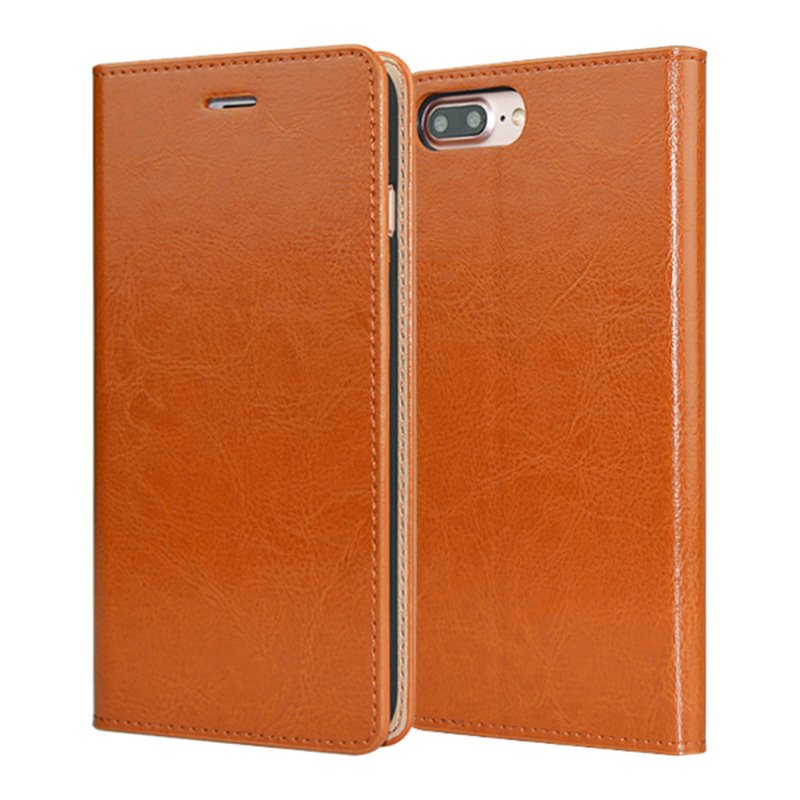 Orange Leather iPhone Wallet Case - Semper Fi Leather