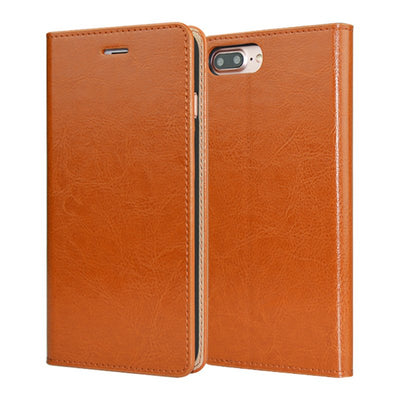 Orange Leather iPhone Wallet Case - Semper Fi Leather