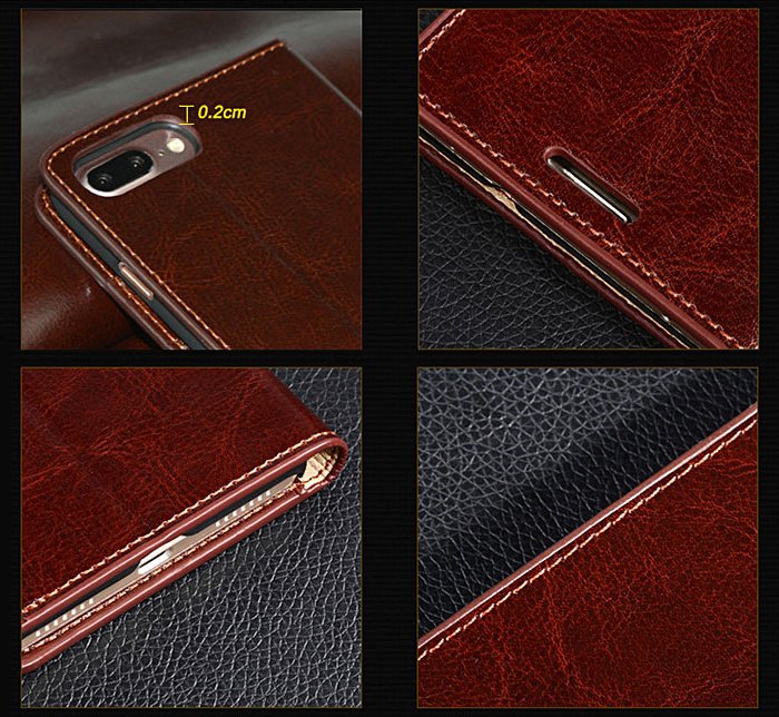 Orange Leather iPhone Wallet Case - Semper Fi Leather