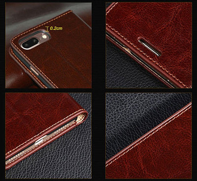 Orange Leather iPhone Wallet Case - Semper Fi Leather