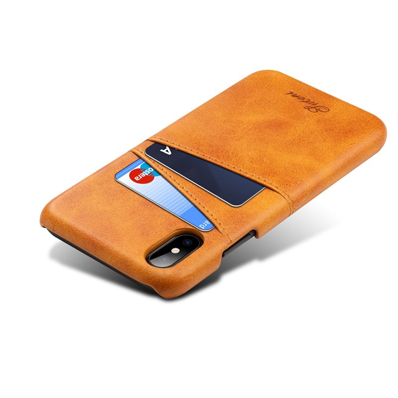 Leather iPhone X Card Case - Semper Fi Leather