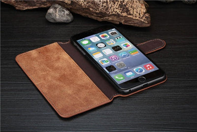 Brown Leather iPhone Wallet Case - Semper Fi Leather