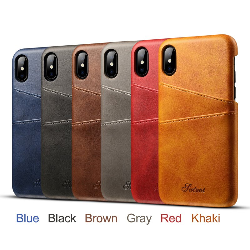 Leather iPhone X Card Case - Semper Fi Leather