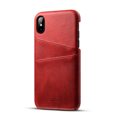 Leather iPhone X Card Case - Semper Fi Leather