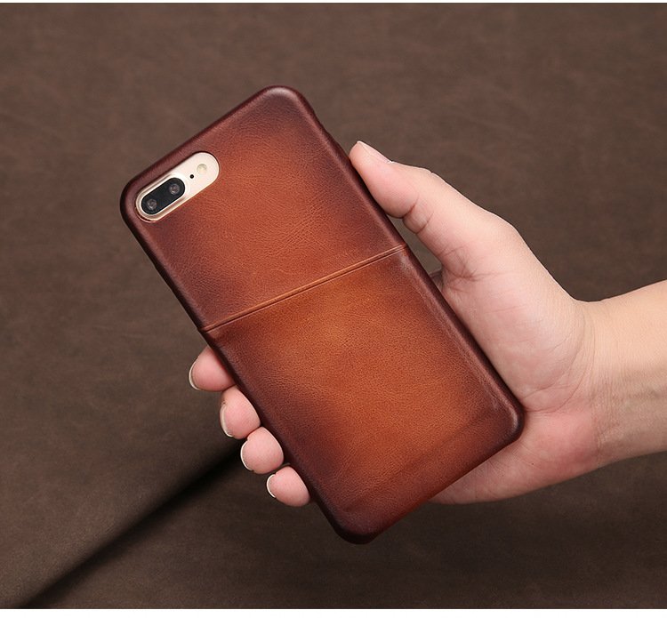 Antique Lamb Leather iPhone Card Case - Semper Fi Leather