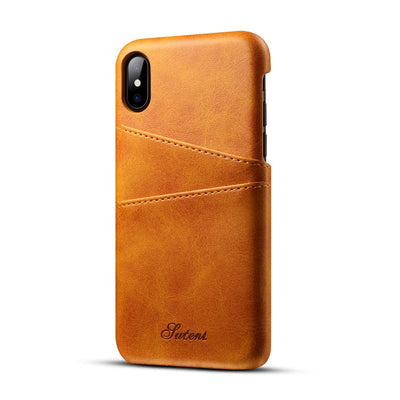 Leather iPhone X Card Case - Semper Fi Leather