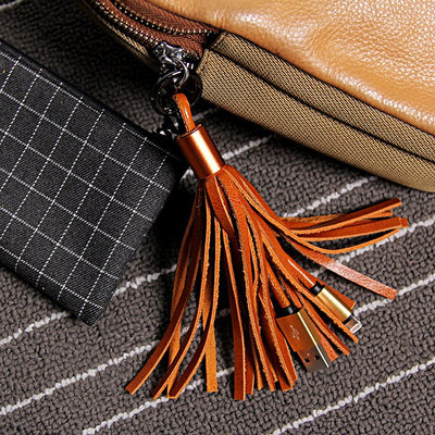 Leather Tassel Lightning Cable Keychain - Semper Fi Leather