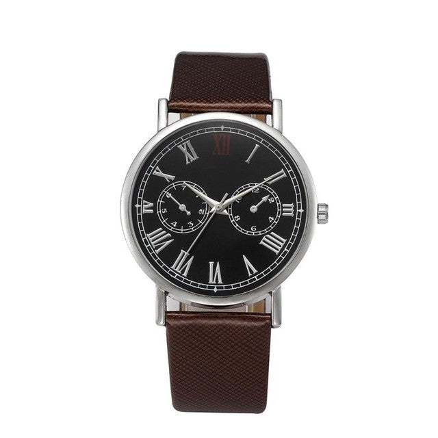 Luxury Top Brand Men Watch Retro Design Leather Band Analog Alloy Quartz Stainless Steel Business Wrist Watch relogio masculino - Semper Fi Leather