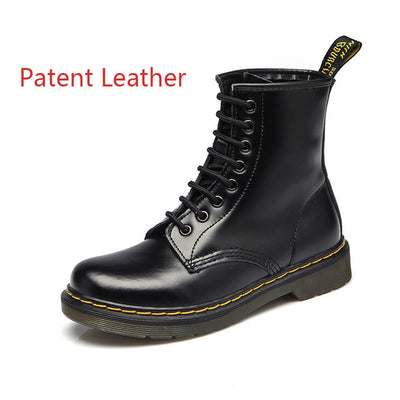 Aneikeh Women Ankle Boots Shoes Woman 2018 Spring Fall Genuine Leather Lace Up Shoes Punk Plus Size 43 44 Riding, Equestr Boots - Semper Fi Leather