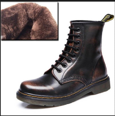 Aneikeh Women Ankle Boots Shoes Woman 2018 Spring Fall Genuine Leather Lace Up Shoes Punk Plus Size 43 44 Riding, Equestr Boots - Semper Fi Leather
