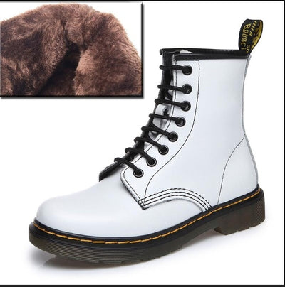 Aneikeh Women Ankle Boots Shoes Woman 2018 Spring Fall Genuine Leather Lace Up Shoes Punk Plus Size 43 44 Riding, Equestr Boots - Semper Fi Leather