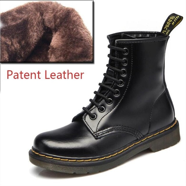 Aneikeh Women Ankle Boots Shoes Woman 2018 Spring Fall Genuine Leather Lace Up Shoes Punk Plus Size 43 44 Riding, Equestr Boots - Semper Fi Leather