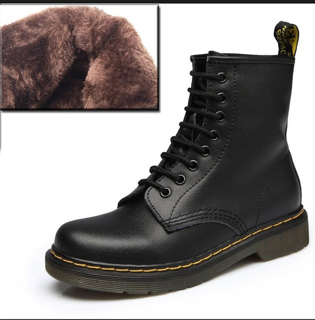 Aneikeh Women Ankle Boots Shoes Woman 2018 Spring Fall Genuine Leather Lace Up Shoes Punk Plus Size 43 44 Riding, Equestr Boots - Semper Fi Leather