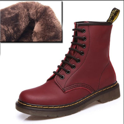 Aneikeh Women Ankle Boots Shoes Woman 2018 Spring Fall Genuine Leather Lace Up Shoes Punk Plus Size 43 44 Riding, Equestr Boots - Semper Fi Leather