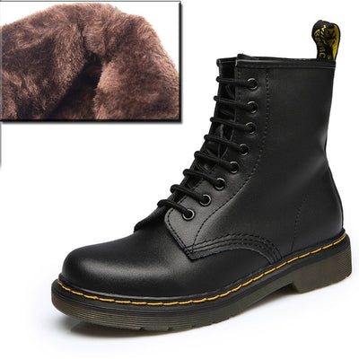 2018 Boots Women Genuine Leather Shoes For Winter Boots Shoes Woman Fashion Warm Genuine Leather Botas Mujer Female Ankle Boots - Semper Fi Leather
