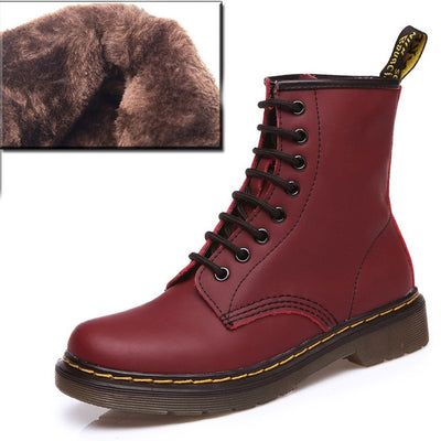 2018 Boots Women Genuine Leather Shoes For Winter Boots Shoes Woman Fashion Warm Genuine Leather Botas Mujer Female Ankle Boots - Semper Fi Leather