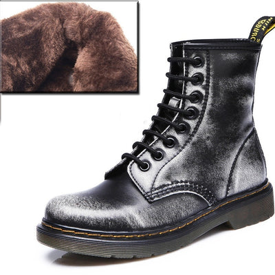 2018 Boots Women Genuine Leather Shoes For Winter Boots Shoes Woman Fashion Warm Genuine Leather Botas Mujer Female Ankle Boots - Semper Fi Leather