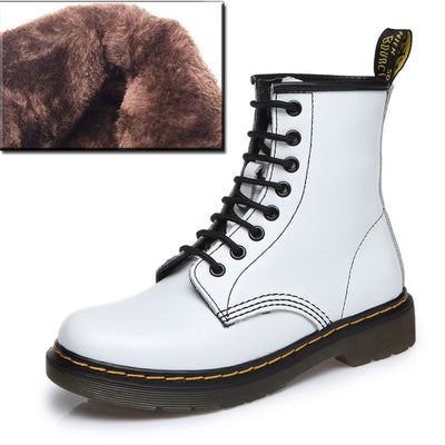 2018 Boots Women Genuine Leather Shoes For Winter Boots Shoes Woman Fashion Warm Genuine Leather Botas Mujer Female Ankle Boots - Semper Fi Leather