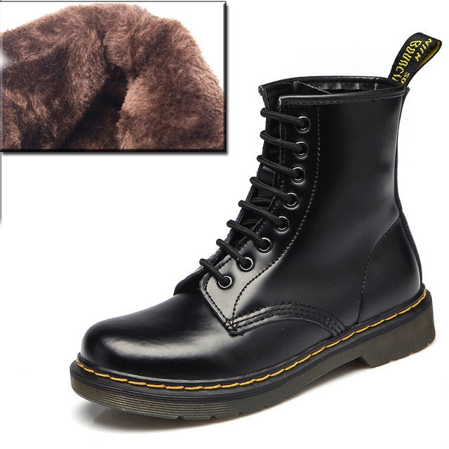 2018 Boots Women Genuine Leather Shoes For Winter Boots Shoes Woman Fashion Warm Genuine Leather Botas Mujer Female Ankle Boots - Semper Fi Leather