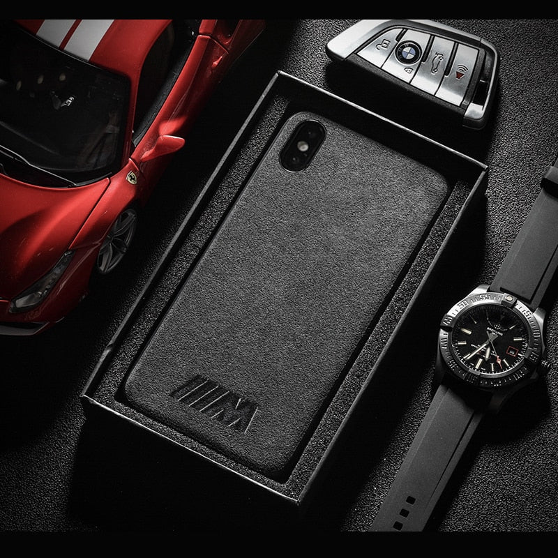 Motorsport AMG Gran Turismo GTR Turn fur cover case for iphone 6 6S plus 7 plus 8 plus X XR XS MAX Luxury car phone leather case - Semper Fi Leather