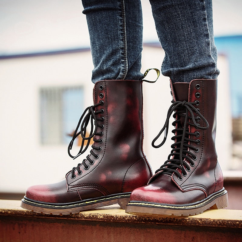 Lovers Popular Motocycle Boots Size 35-46 Men Winter High-Top Martens Boots Men Leather For Men Casual Luxury Military Boot Army - Semper Fi Leather