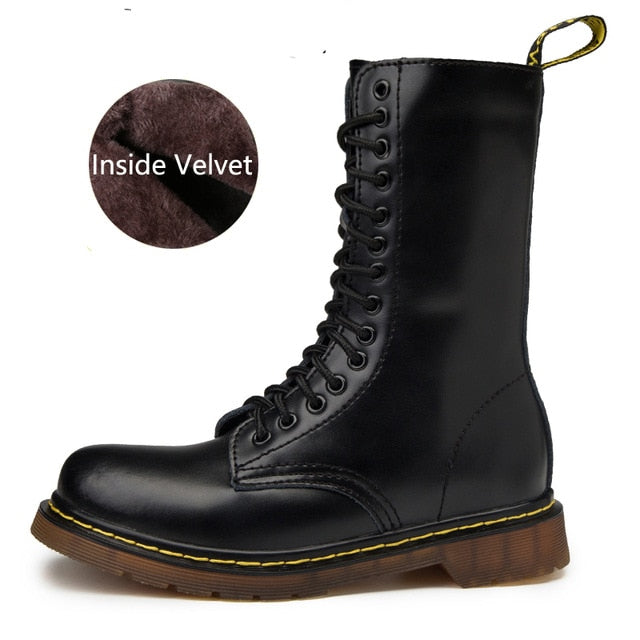 Lovers Popular Motocycle Boots Size 35-46 Men Winter High-Top Martens Boots Men Leather For Men Casual Luxury Military Boot Army - Semper Fi Leather