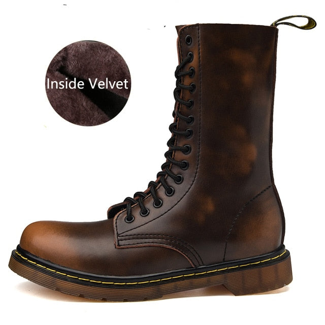 Lovers Popular Motocycle Boots Size 35-46 Men Winter High-Top Martens Boots Men Leather For Men Casual Luxury Military Boot Army - Semper Fi Leather