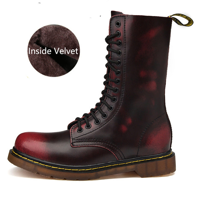 Lovers Popular Motocycle Boots Size 35-46 Men Winter High-Top Martens Boots Men Leather For Men Casual Luxury Military Boot Army - Semper Fi Leather